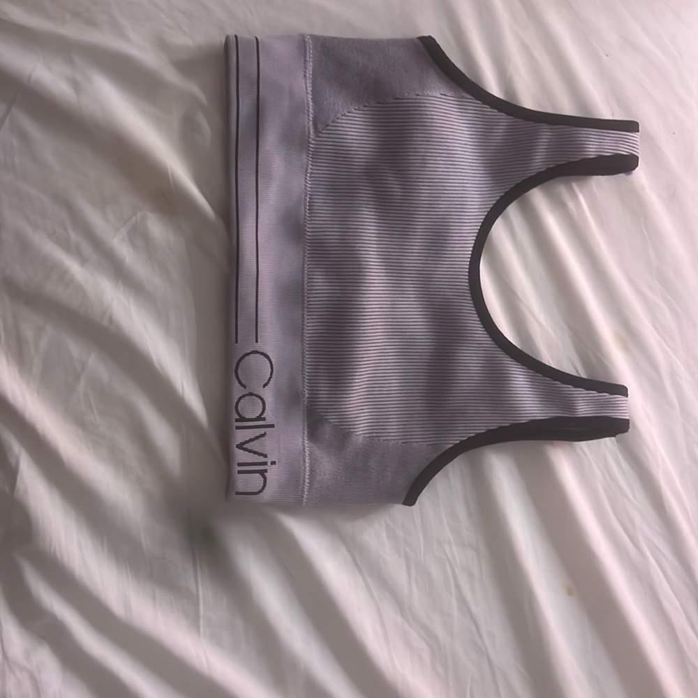 purple calvin klein performance bra